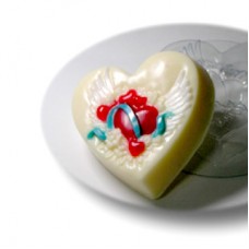 На крыльях любви (сердце с крыльями) - пластиковая форма для мыла