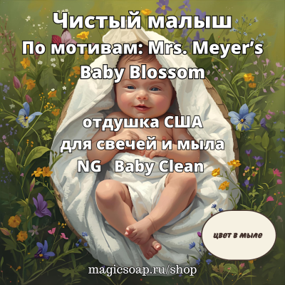 "Чистый малыш" (По мотивам: Mrs. Meyer’s Baby Blossom)- отдушка США