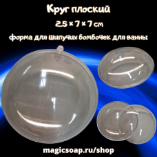 «Круг плоский», 2.5 × 7 × 7 см, форма для шипучих бомбочек для ванны. Заготовка-подвеска