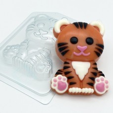 Тигр мультяшный сидит - пластиковая форма для мыла