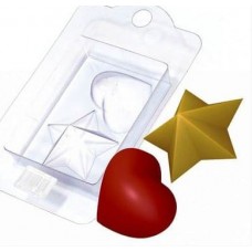 Звезда и Сердце - пластиковая форма для мыла