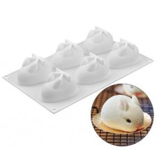 "Кролик" (заяц) - немного мятый, форма для мыла, 29×17,2 см, 6 ячеек,