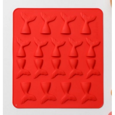 "Хвост русалки", 25×22,5×0,4 см, 18 ячеек- силиконовая форма для мыла