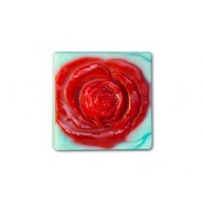 Роза на прямоугольнике - пластиковая форма для мыла