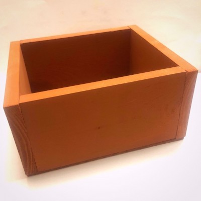 Ящик-кашпо деревянный средний, цвет карамельный, 14.5х12.5х9 см