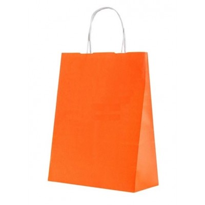 Пакет крафт с крученой ручкой, "Оранжевый" , 25*11*32 см