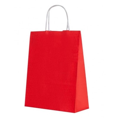 Пакет крафт с крученой ручкой, "Красный", 25*11*32 см