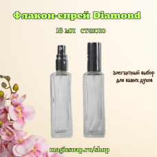 Флакон-спрей, стекло, "Diamond" 18 мл прозрачный