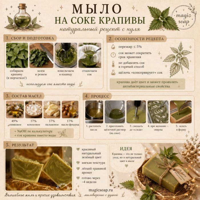 мыло на соке крапивы
с нуля