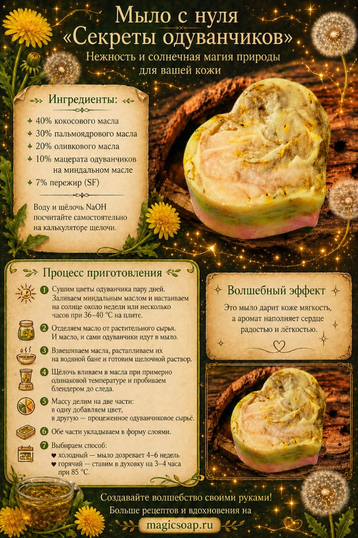 инфографика как делать мыло из одуванчиков